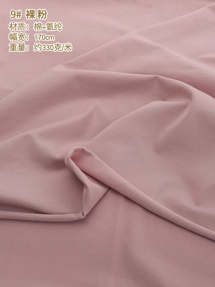 170x50cm 95% algodón 5% LICRA tejido de Jersey hacer ropa deportiva de primavera y verano, tela de alta elasticidad 330 g/m