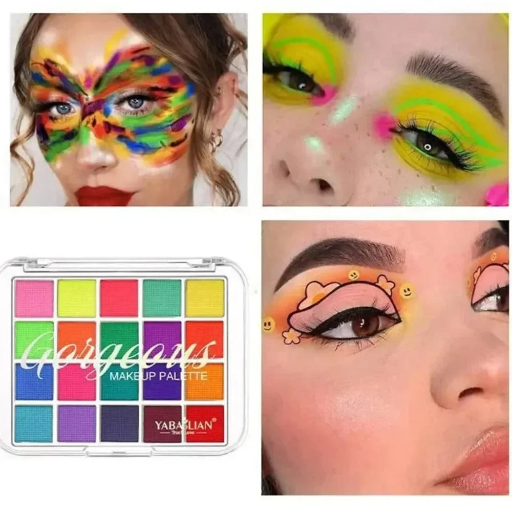 Nueva pintura para el cuerpo y la cara, pigmentos de pintura no tóxicos seguros para niños, pintura de tatuaje Flash con pincel