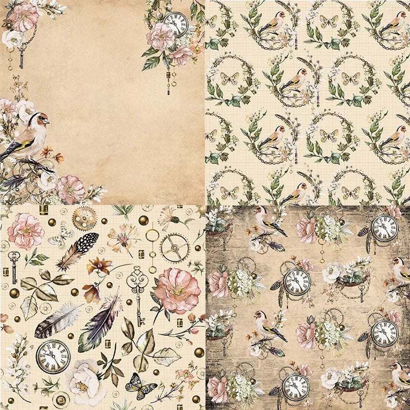 12 hojas de papel para álbum de recortes de 15x15cm