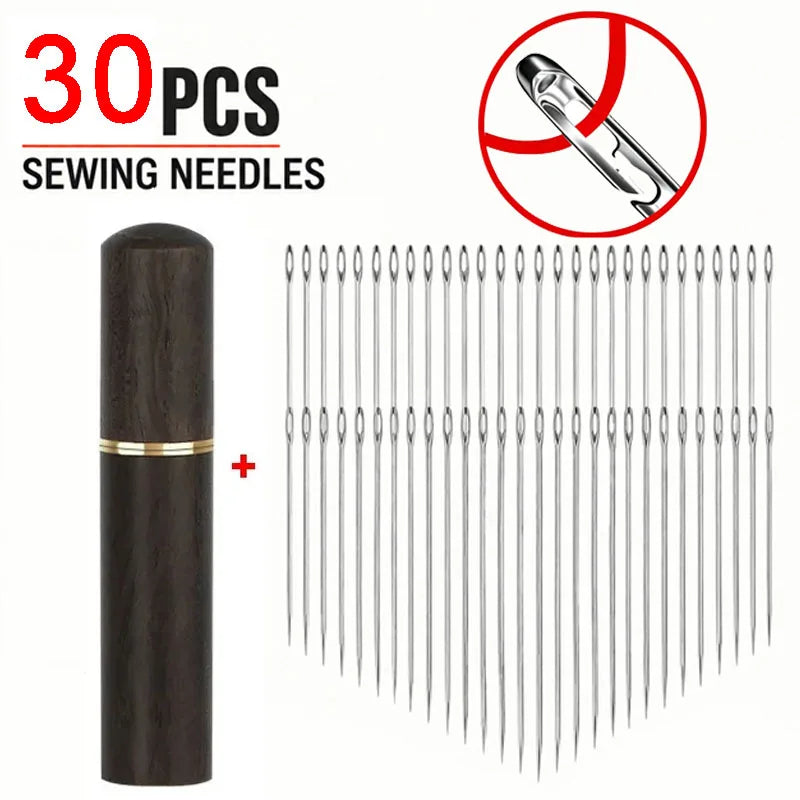 60/30 Agujas de coser de acero inoxidable con orificio grande para enhebrar
