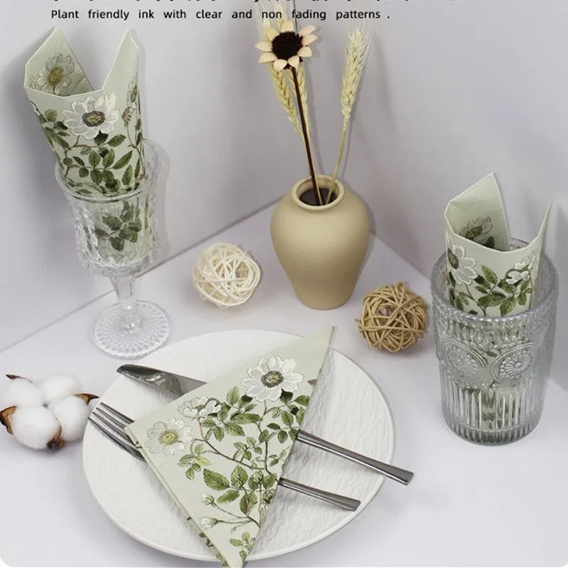 20 unids/bolsa servilleta desechable para decoupage de flores