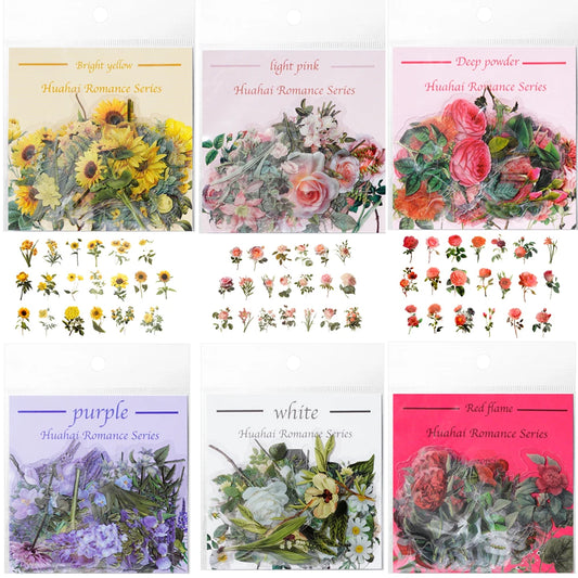 Pegatinas de flores coloridas para decoración, rellenos de resina epoxi, 20 piezas por lote