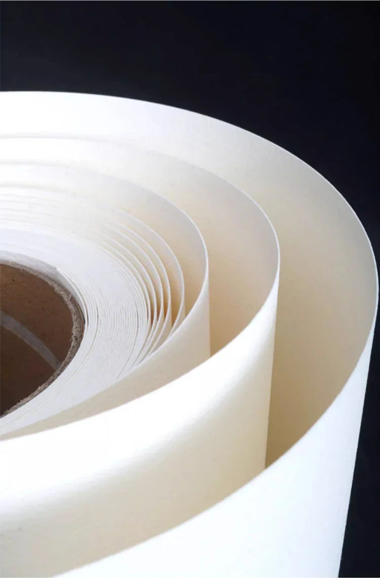 Rollo de papel de acuarela blanco natural, papel profesional, prensa en frío, rugoso, 100% algodón, 27 cm, 37 cm x 10 m, 300 g ﻿