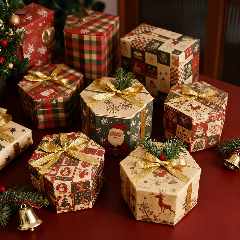 6 hojas de papel para envolver regalos de Navidad, muñeco de nieve, alce, Navidad, etc.