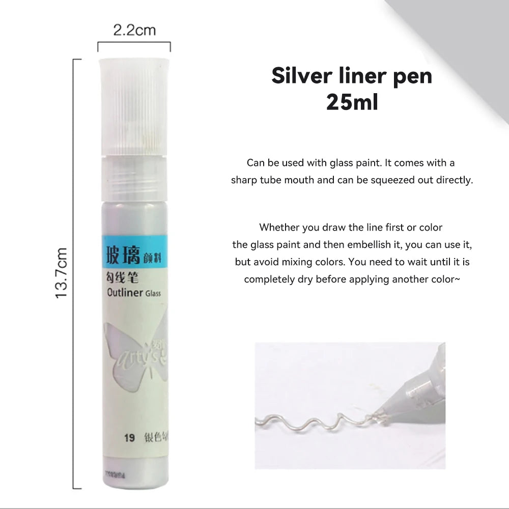 Pinturas acrílicas, pigmentos de vidrio impermeables de ricos colores, tubo para suministros de pintura, 20ml