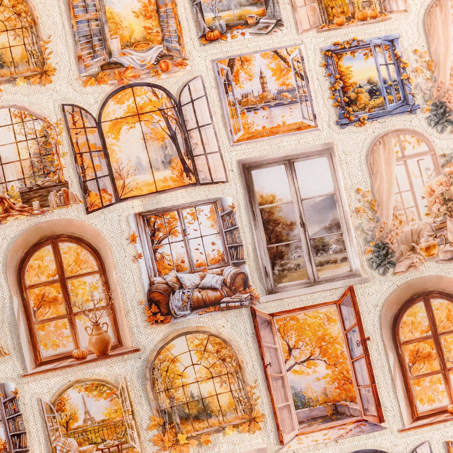 30 hojas de pegatinas de vida otoñal, Material decorativo creativo