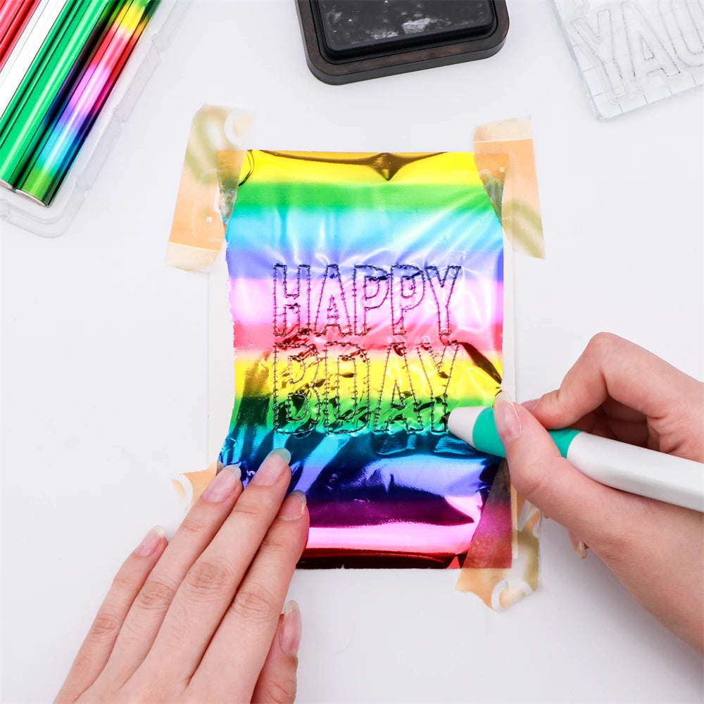 Bolígrafo de calor activo, juego de rollos de papel de aluminio 6 uds., punta de 0,8/1,5mm, mango delgado, agarre resistente al calor, 1 ud.