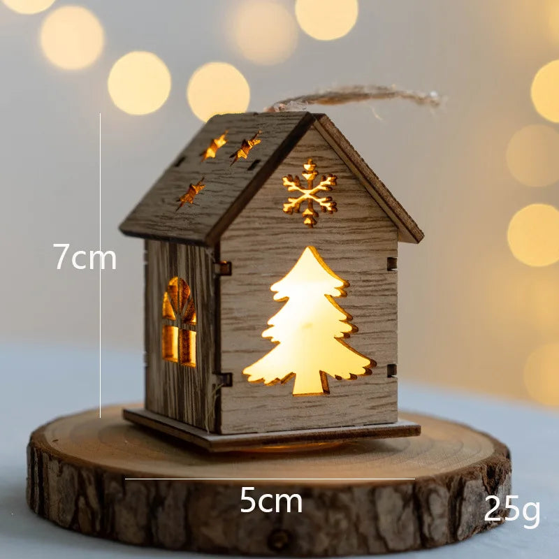 Casa de madera luminosa con Luz LED de Navidad