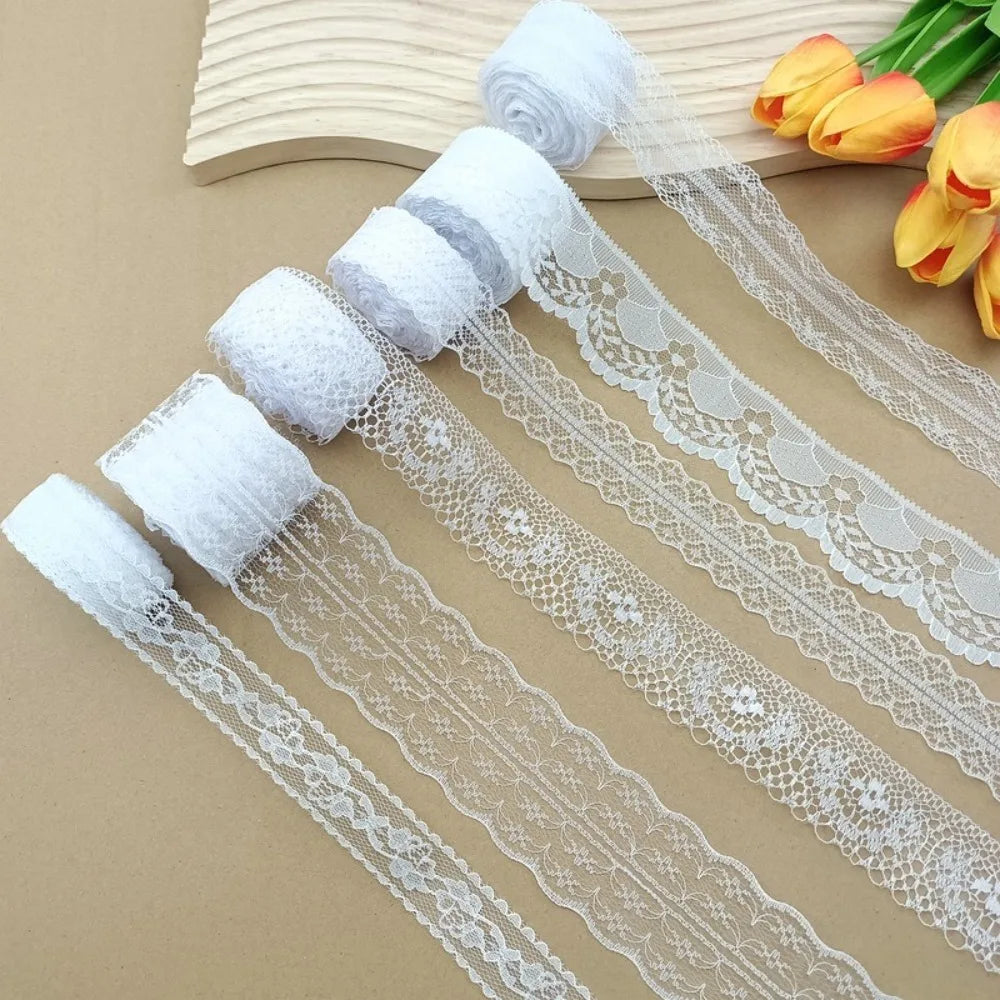 Encaje blanco, cinta de costura de encaje bordada