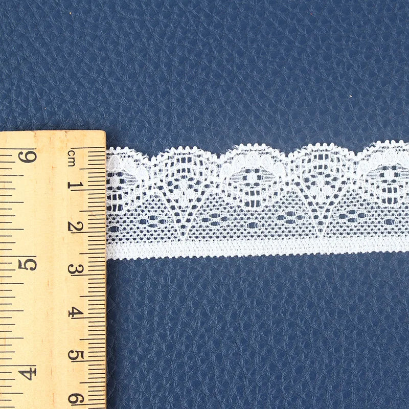 Accesorios de encaje blanco elástico, 1-2cm
