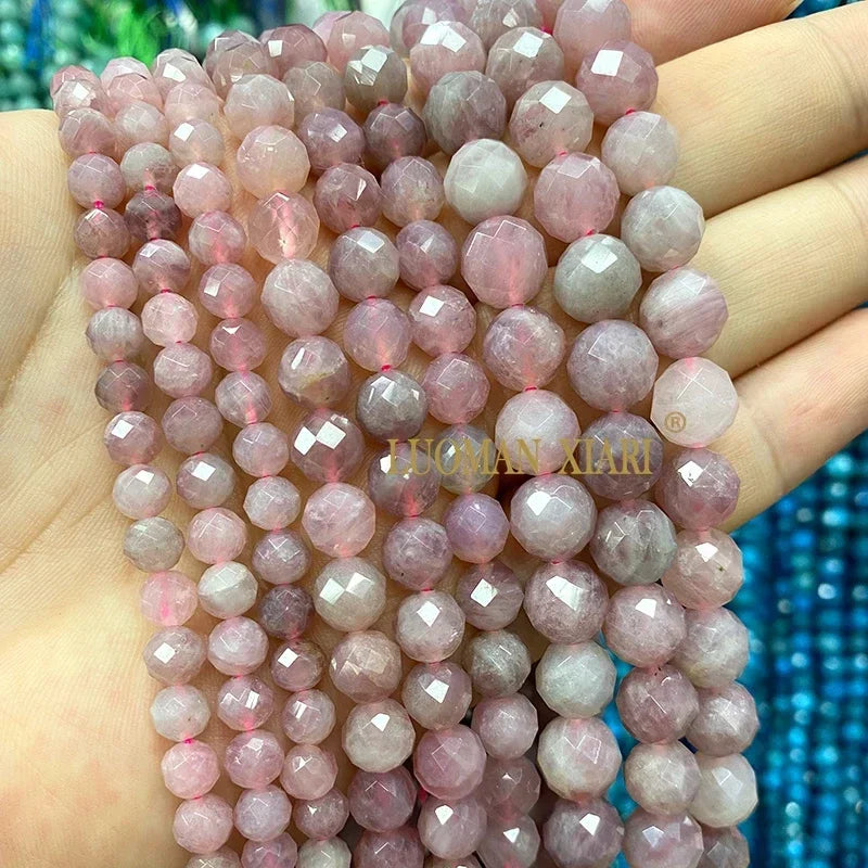 Piedra Natural redonda facetada AAA, mostacillas espaciadoras sueltas para fabricación de joyería