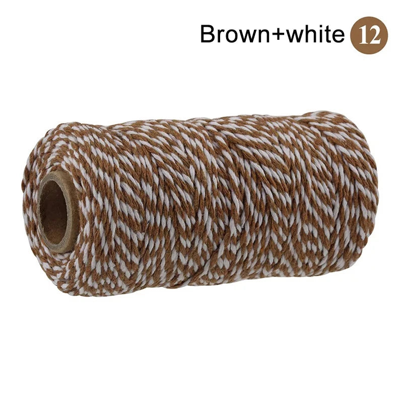 Cuerda de macramé de algodón para manualidades, cordón colorido de 100M y 2mm