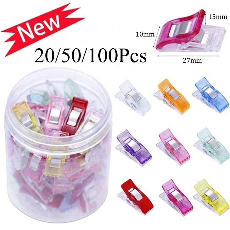 20/50/100 unidades de clips multiusos para coser, de plástico de colores