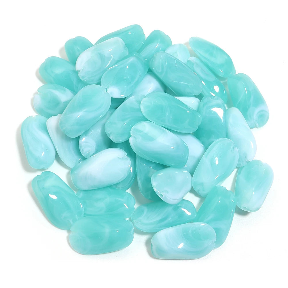 30 unids/lote de mostacillas acrílicas de forma Irregular de colores para fabricación de joyas