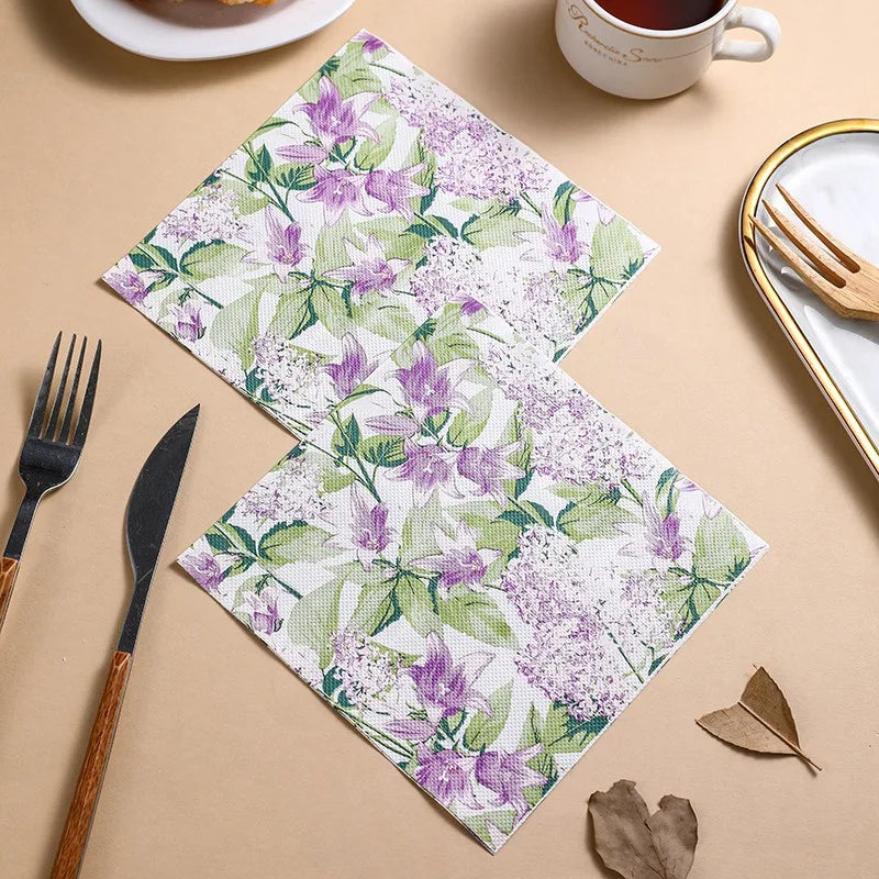 20 unids/pack 33x33cm Vintage flor impresa, servilletas de papel desechable, artesanía decoupage