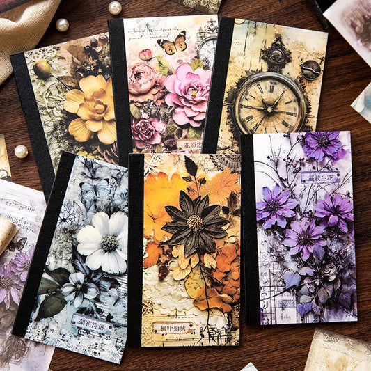 40 Uds. de patrones de flores Vintage, material de papel, decorativo