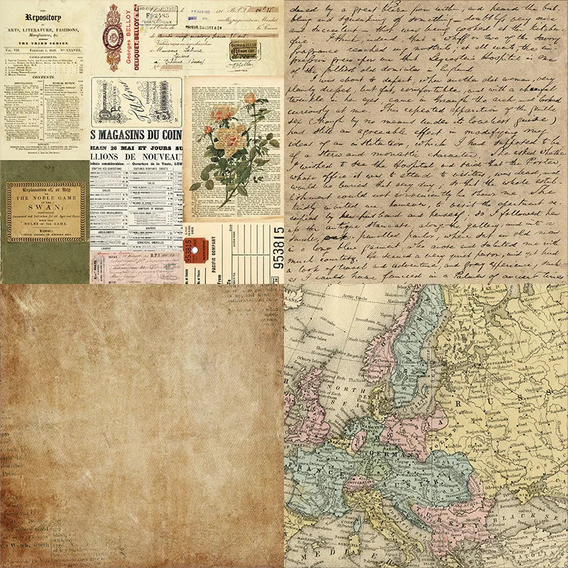 12 hojas de papel para álbum de recortes de 15x15cm