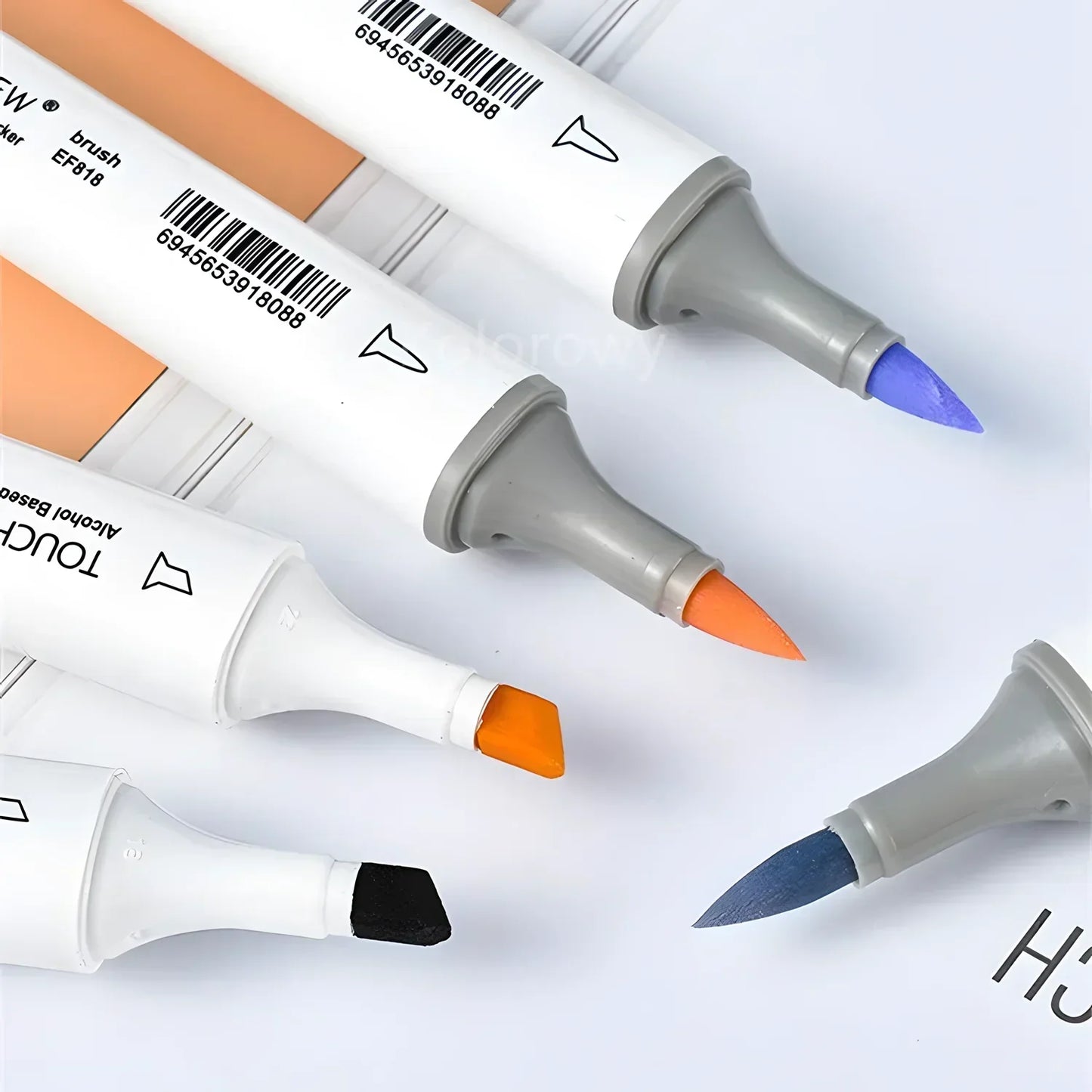 Rotuladores de doble punta suave, TOUCHNEW 30/60/80 colores con punta pincel y cincel para artistas adultos