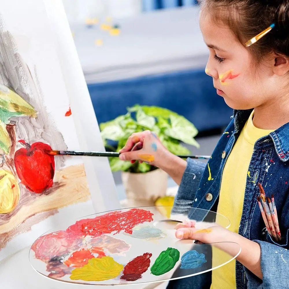 Bandeja de pintura transparente acrílica ligera, ovalada