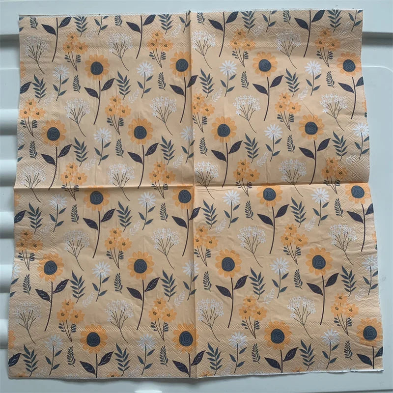 Decoupage-Servilletas de papel de flores, mariposas, 20 unidades