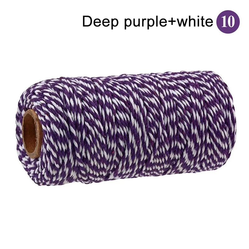Cuerda de macramé de algodón para manualidades, cordón colorido de 100M y 2mm