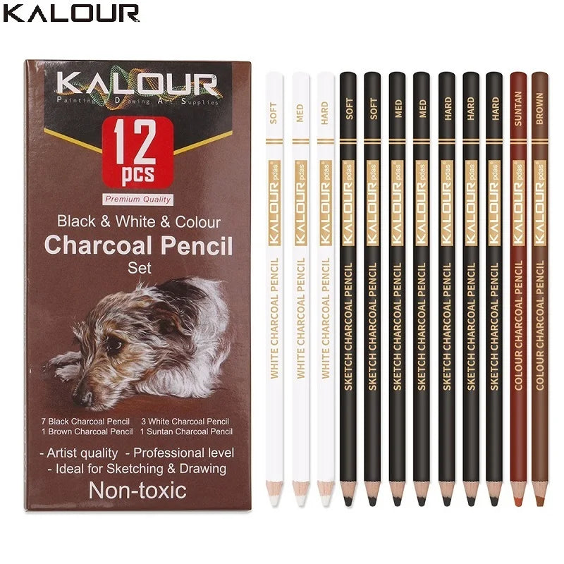 Lápiz de carbono para dibujar sombra, juego de lápices artísticos para pintar, lápiz de arte profesional