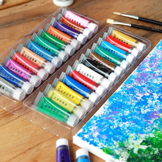 Juego de pintura acrílica de Color metálico, 12ml, 12/24 colores