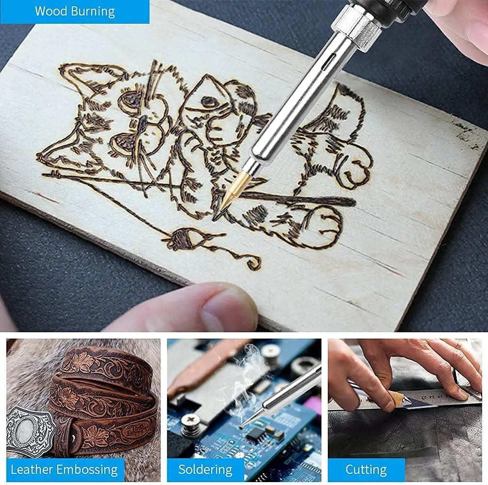 Soldador eléctrico, kit de quema de madera, pluma de pirograbado de 60W.