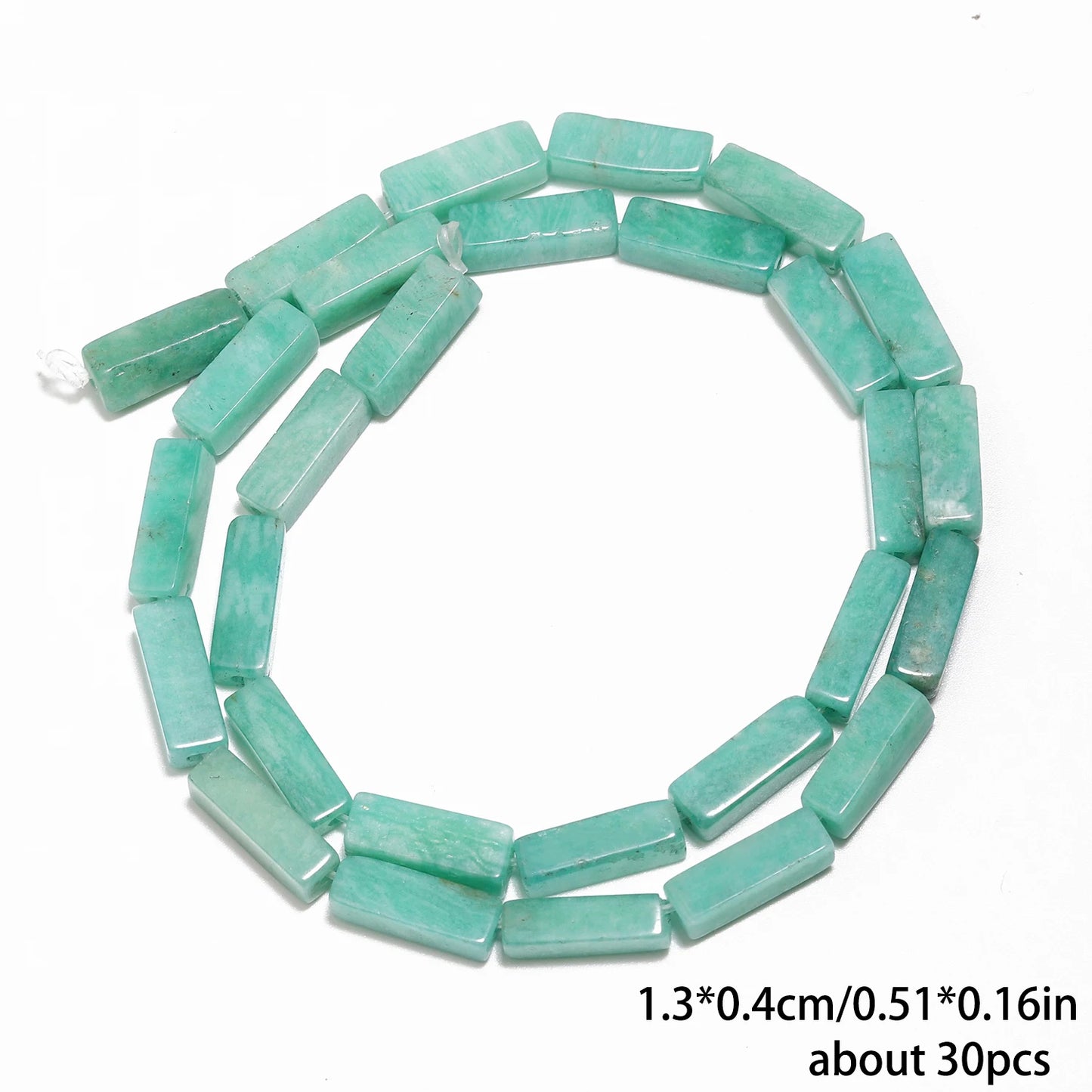 Mostacillas de piedra natural con forma rectangular para fabricación de joyas, 13x4mm, 30 piezas