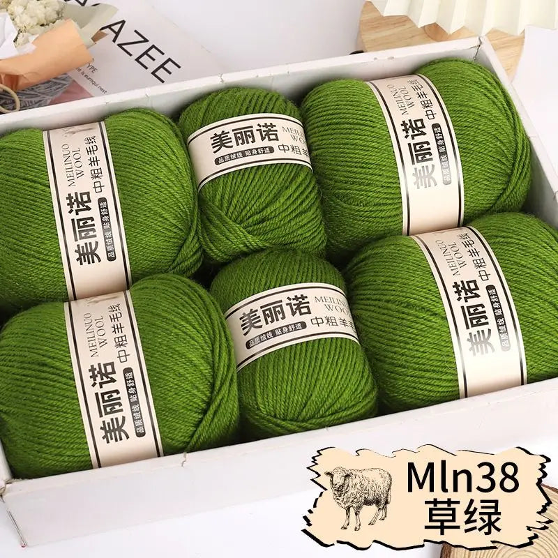 500 g/set de lana merina de 4 capas para tejer a mano