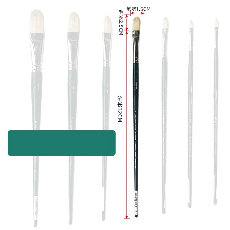 Juego de Pinceles para Óleo Winsor & Newton - Pinceles Planos y en Forma de Abanico, de Cerda de Cerdo