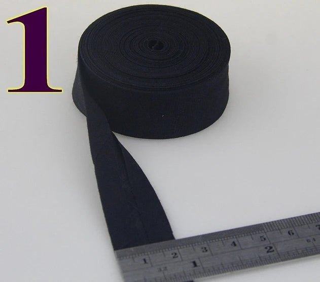 Sesgo, cinta al bies 100% de algodón, 20mm de ancho, 3/4 ",  con pliegue planchado, 5 mts