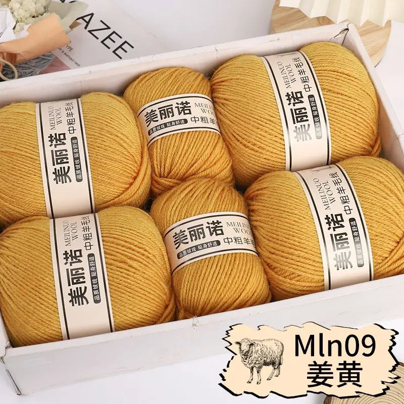 500 g/set de lana merina de 4 capas para tejer a mano