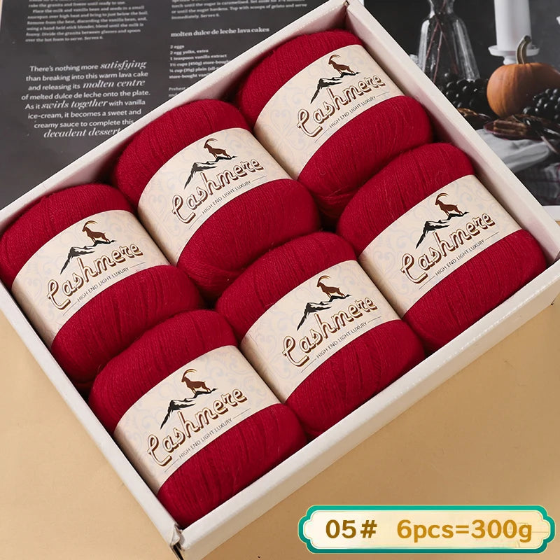 Lana fina pura de Cachemira de 300g, tejido a mano. 6 unidades