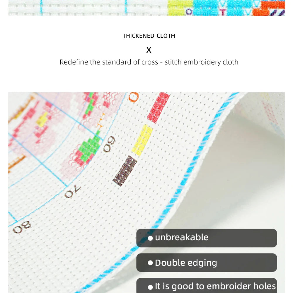 Kit completo de bordado de punto de cruz, preimpreso de noche estrellada, 11CT