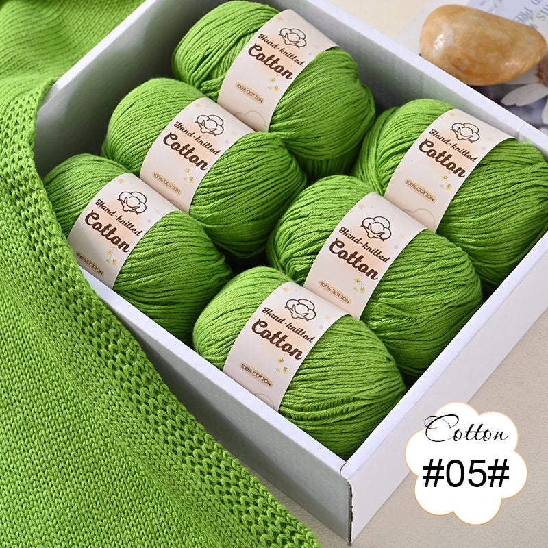 6 bolas de hilo de algodón puro de 300 g, hilo suave multicolor