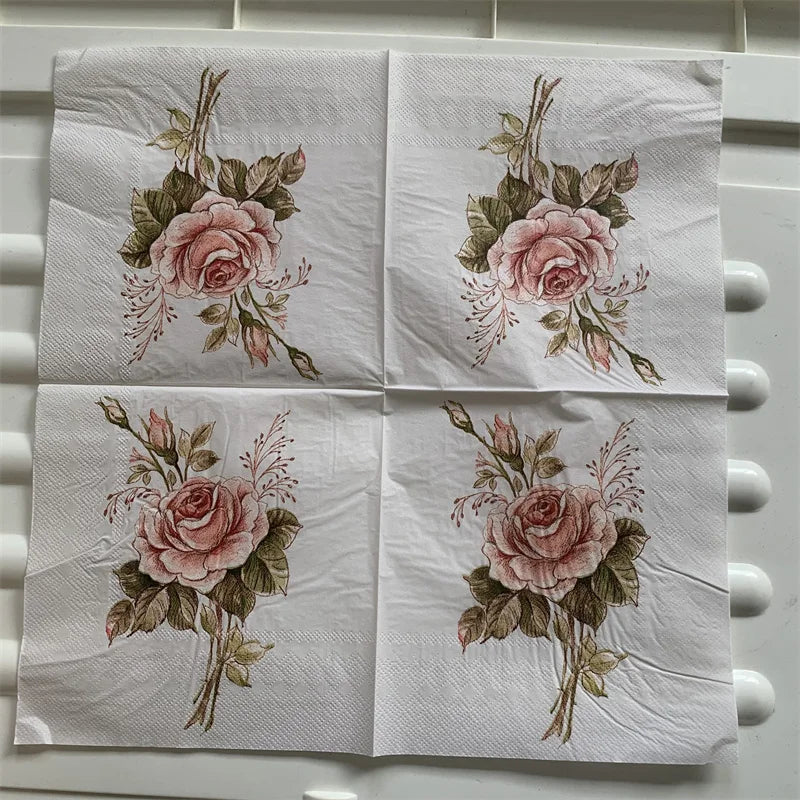 Decoupage-Servilletas de papel de flores, mariposas, 20 unidades