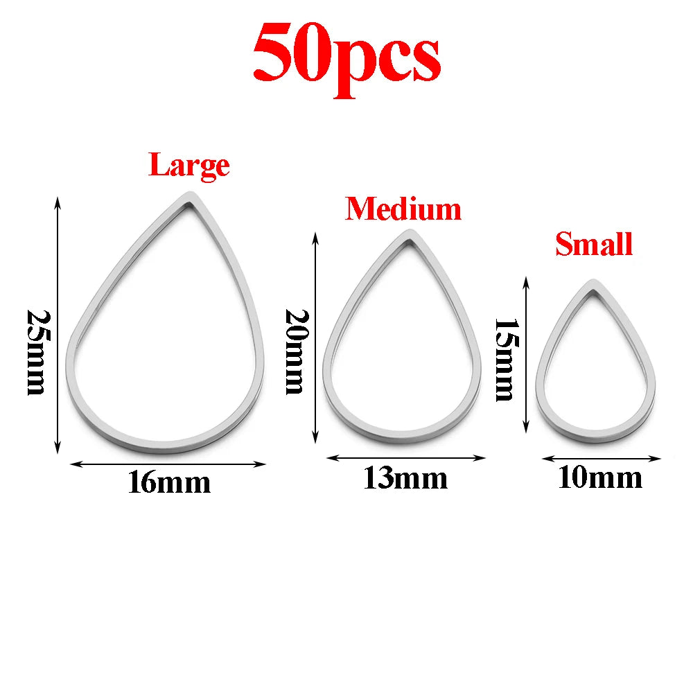 Pendientes de acero inoxidable dorado y plateado al vacío, suministros para hacer joyas de bisel, a granel, 20-50 Uds.
