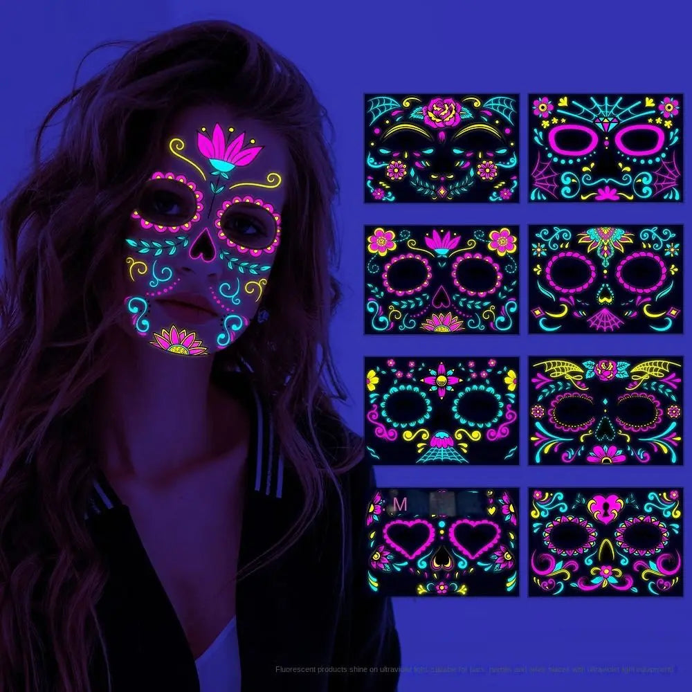 Stickers de tatuajes de terror impermeables para Halloween