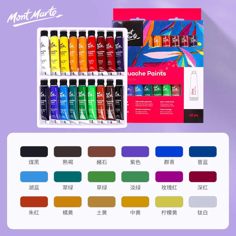 Tubos de pinturas al óleo profesionales para artistas, 12/24 colores, 12 ML. Mont Marte