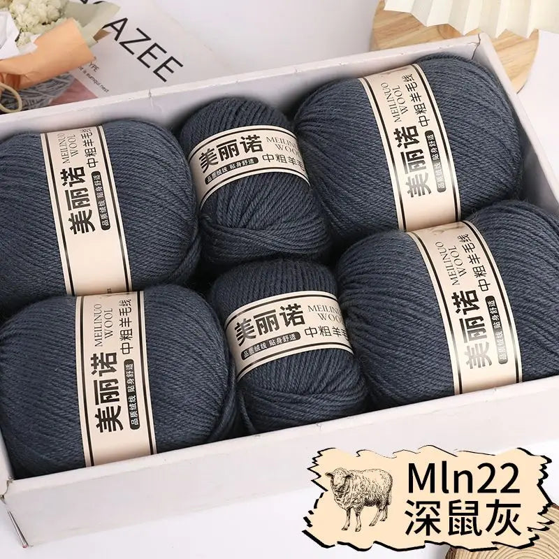 500 g/set de lana merina de 4 capas para tejer a mano