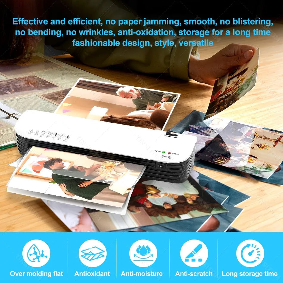 Máquina laminadora en frío y caliente SL299, cortador de papel, redondeador de esquinas para documentos A4, rollo de película plástica