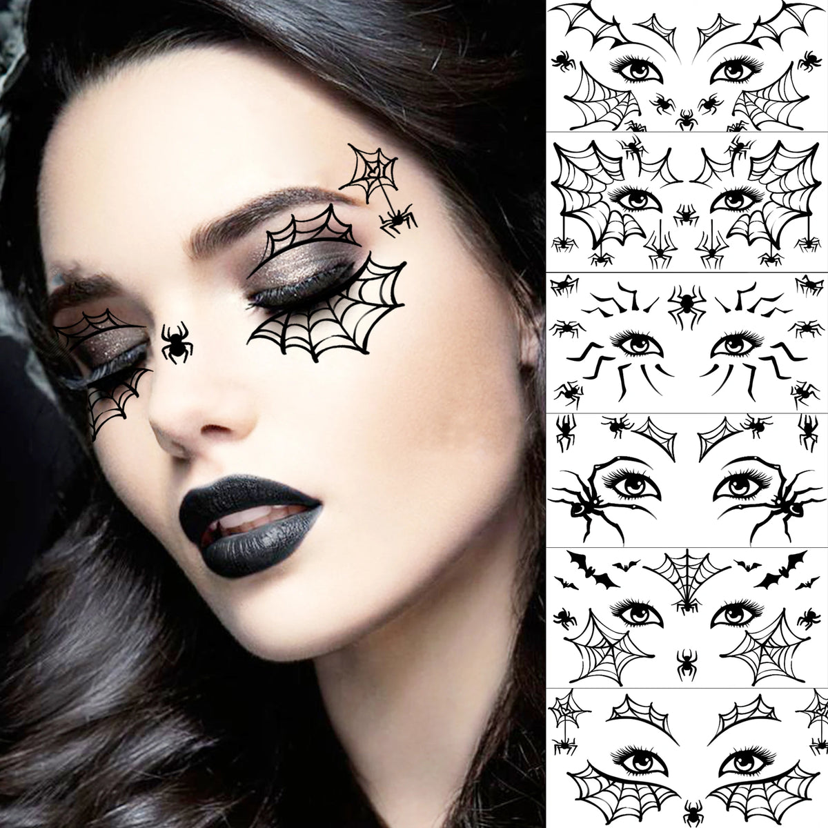 6 Hojas de Tatuajes Temporales para Halloween, Duraderos e Impermeables para Hombres y Mujeres