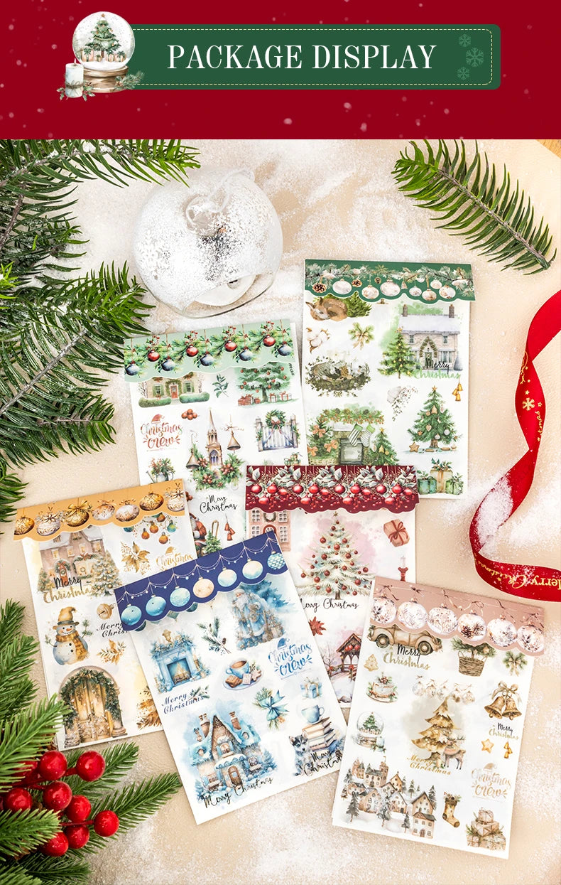 2 unids/pack stickersde pvc para Navidad, adhesivo, impermeable  y creativo