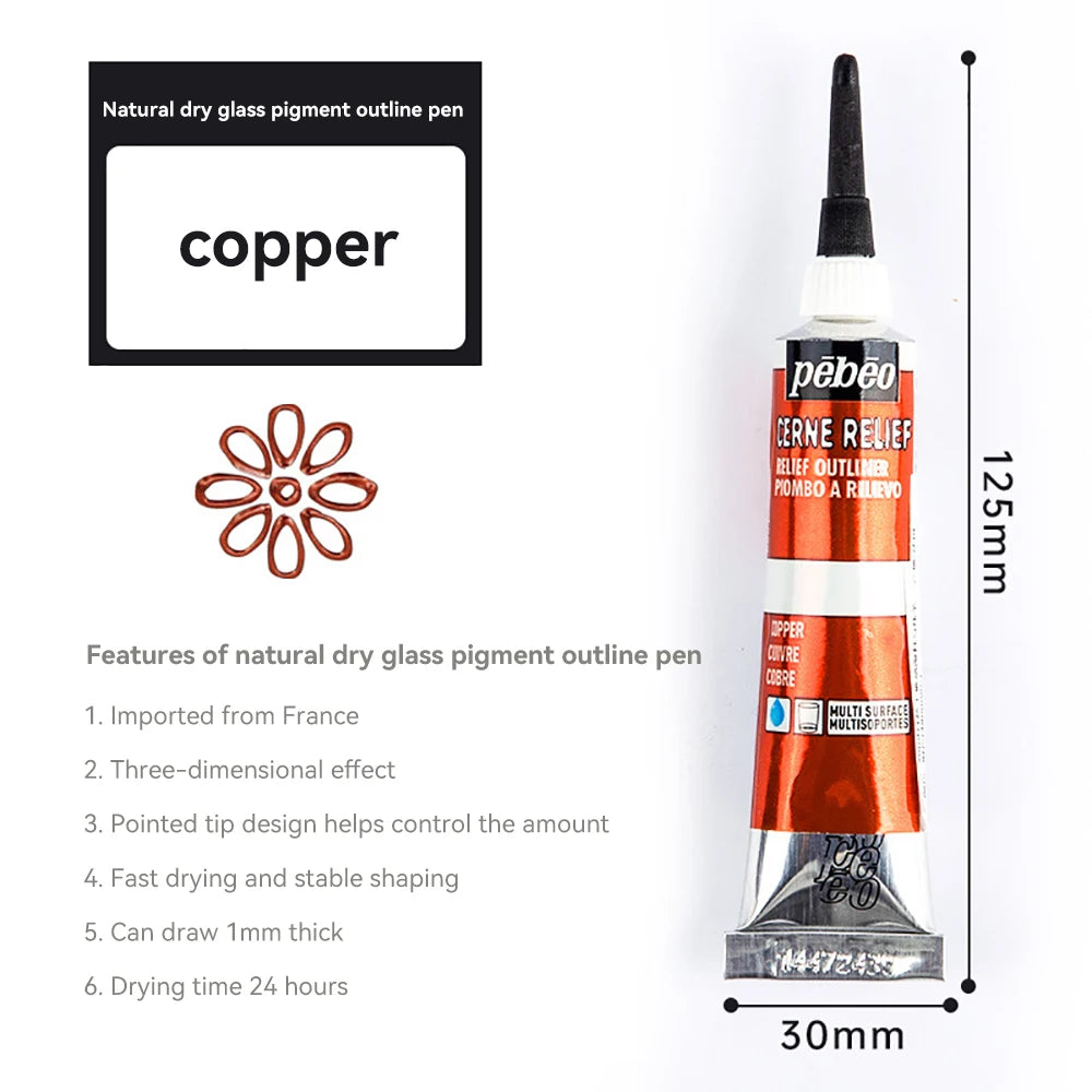Pinturas acrílicas, pigmentos de vidrio impermeables de ricos colores, tubo para suministros de pintura, 20ml