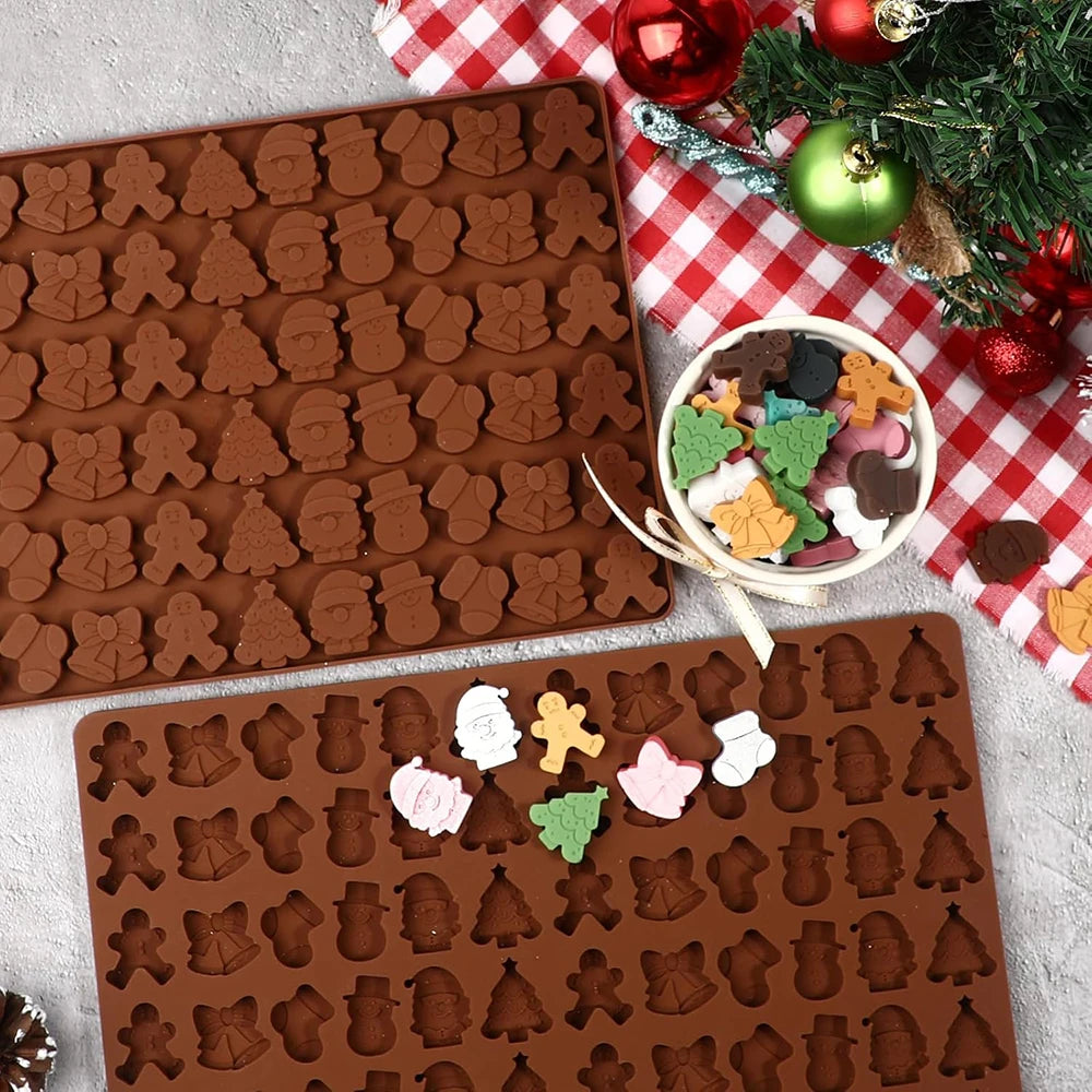 Moldes navideños de silicona para dulces y chocolate