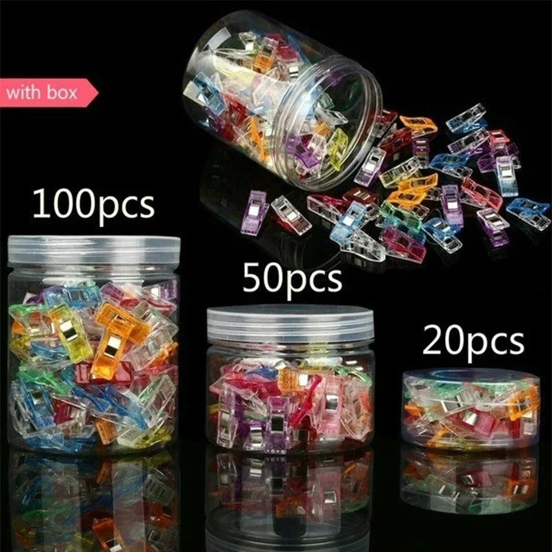 20/50/100 unidades de clips multiusos para coser, de plástico de colores