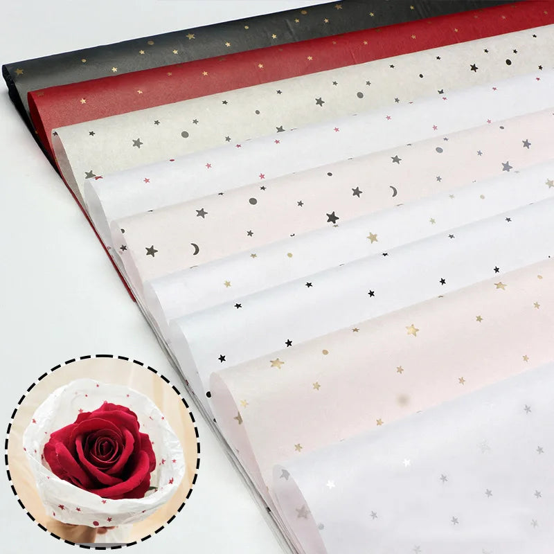 20 unids/lote 50x70cm, oro negro blanco Multicolor papel tisú para envolver regalos