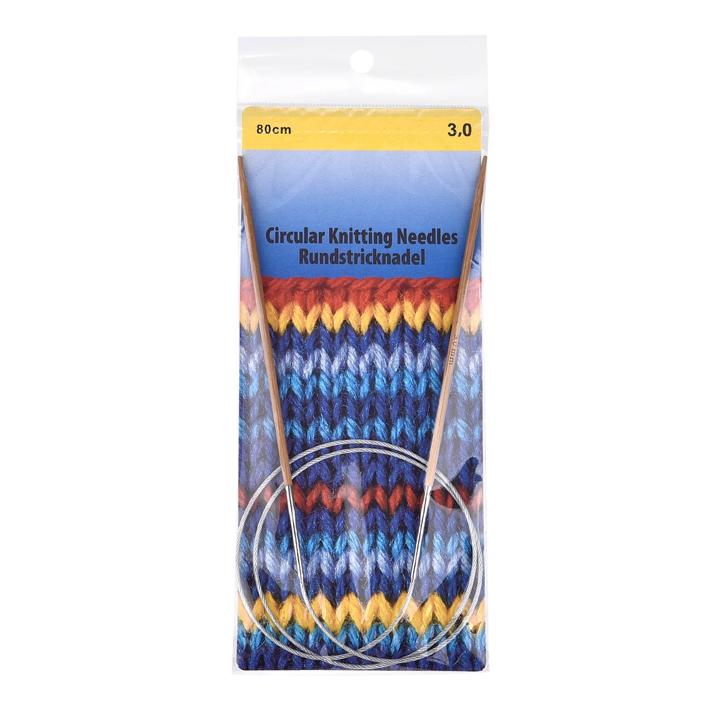 Palillos de tejer de bambú de 3-10mm, agujas circulares con aro de tubo de acero inoxidable para tejer a mano