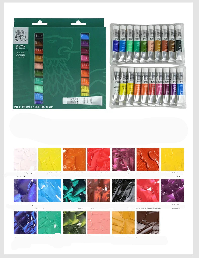 Winsor & Newton Juego de pintura al óleo - Grado de artista profesional 20 colores, tubos de 12 ml